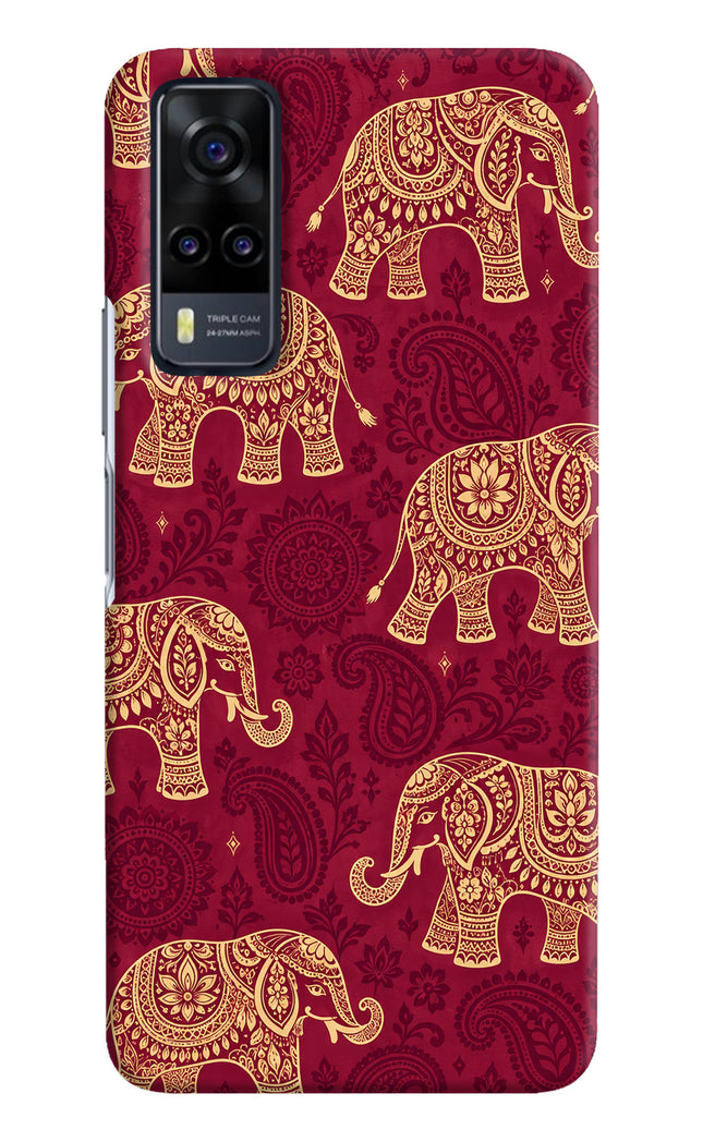 Maroon Elephant Vivo Y31 Hard Case Back Cover by Casekaro
