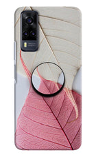 White Pink Leaf Vivo Y31 Pop Case by Casekaro