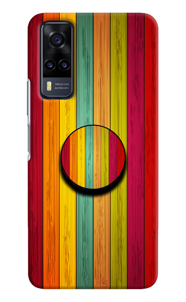 Multicolor Wooden Vivo Y31 Pop Case by Casekaro