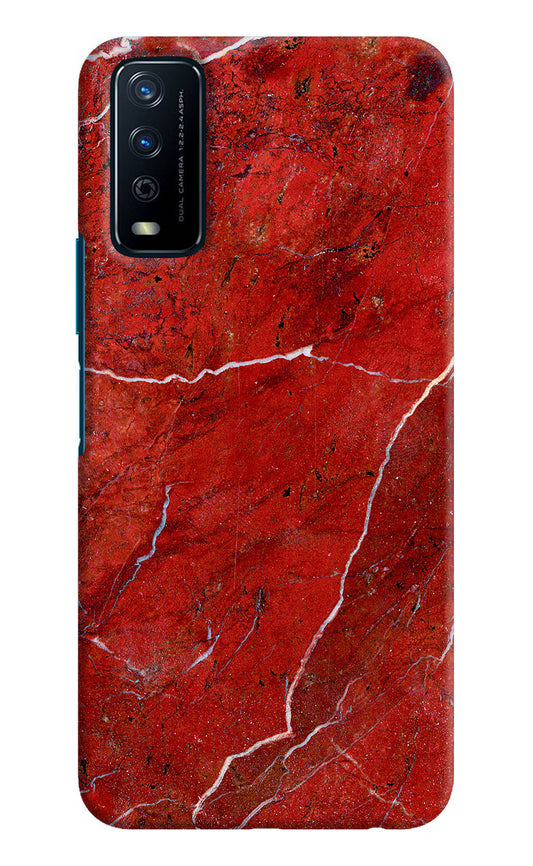 Red Marble Design Vivo Y12s Hard Case Back Cover by Casekaro