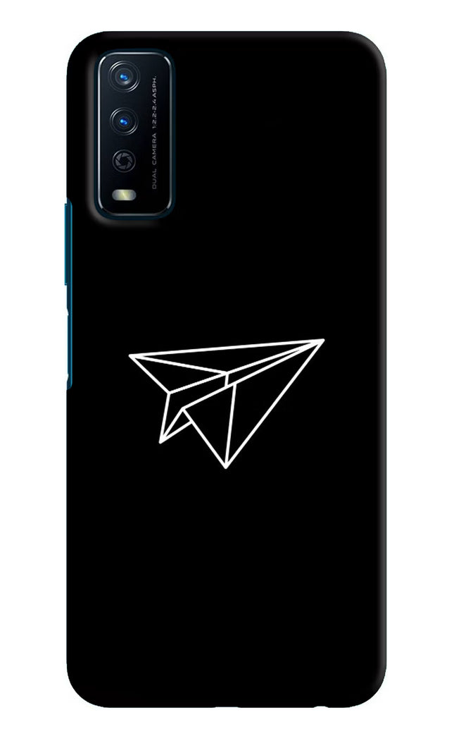 Paper Plane White Vivo Y12s Hard Case Back Cover by Casekaro