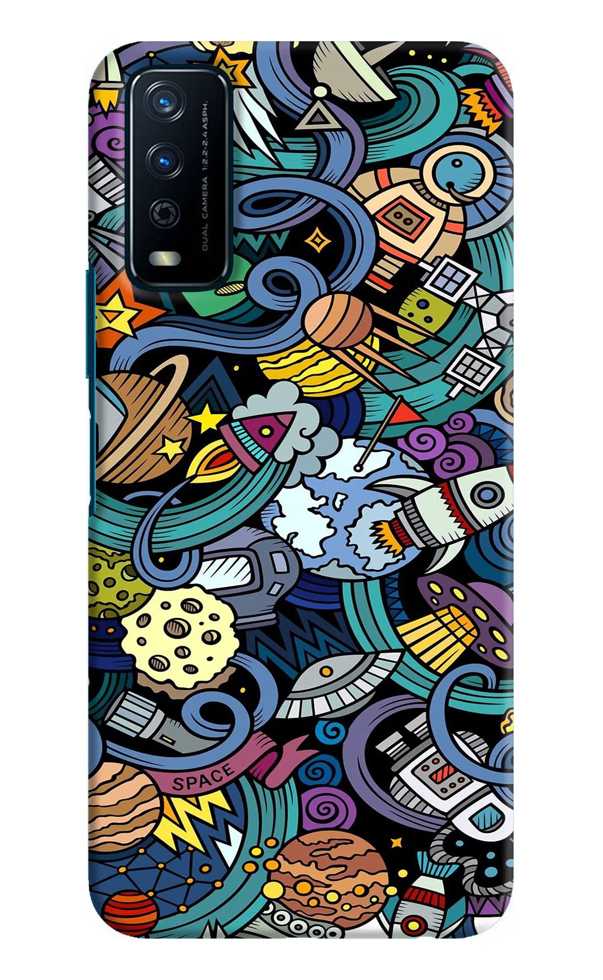 Space Abstract Vivo Y12s Hard Case Back Cover by Casekaro