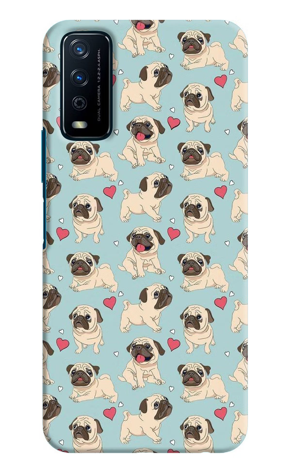 Pug Dog Vivo Y12s Hard Case Back Cover by Casekaro