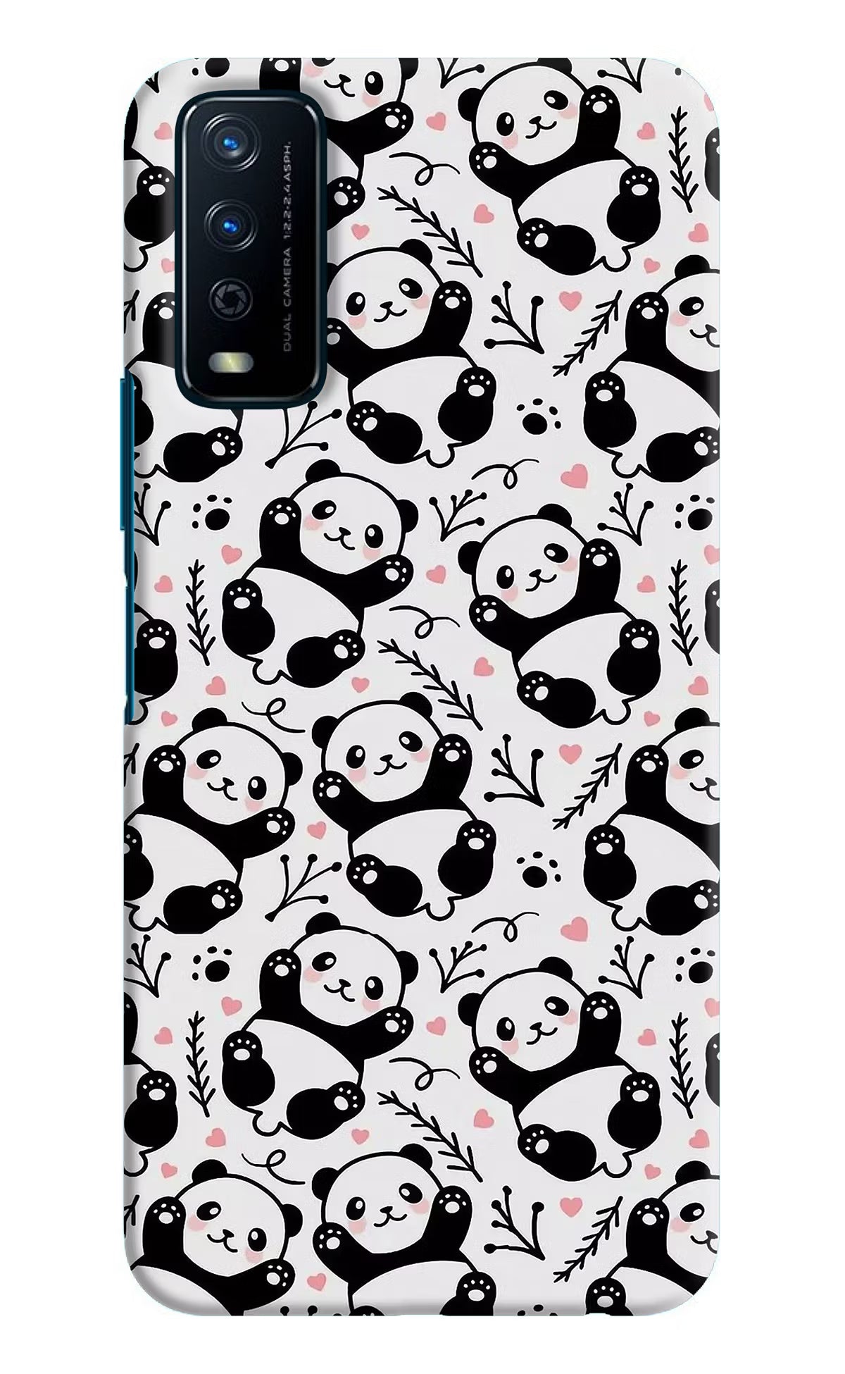 Cute Panda Vivo Y12s Hard Case Back Cover by Casekaro