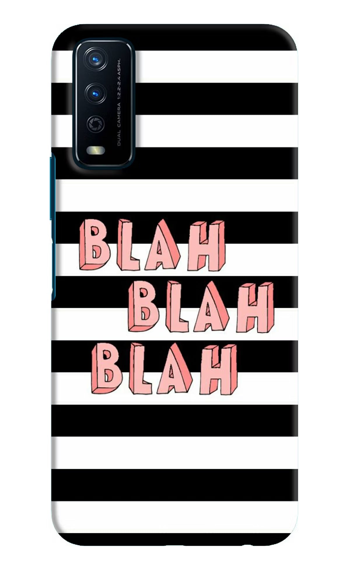 Blah Blah Blah Vivo Y12s Hard Case Back Cover by Casekaro