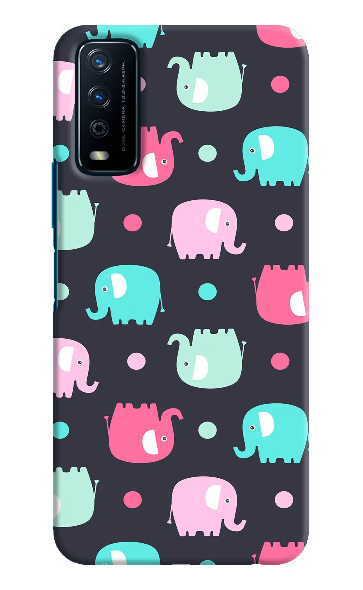 Elephants Vivo Y12s Hard Case Back Cover by Casekaro