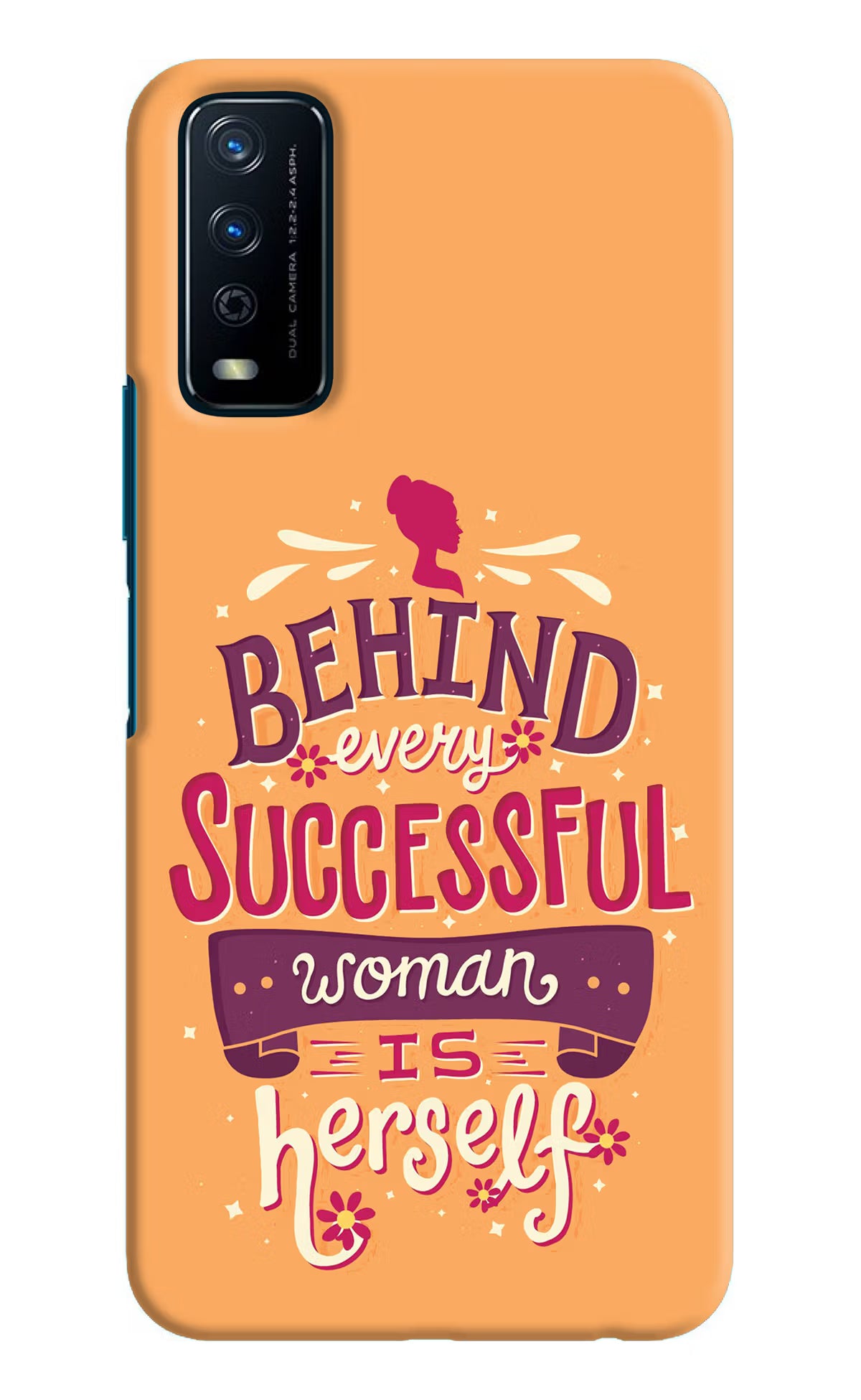 Behind Every Successful Woman There Is Herself Vivo Y12s Hard Case Back Cover by Casekaro