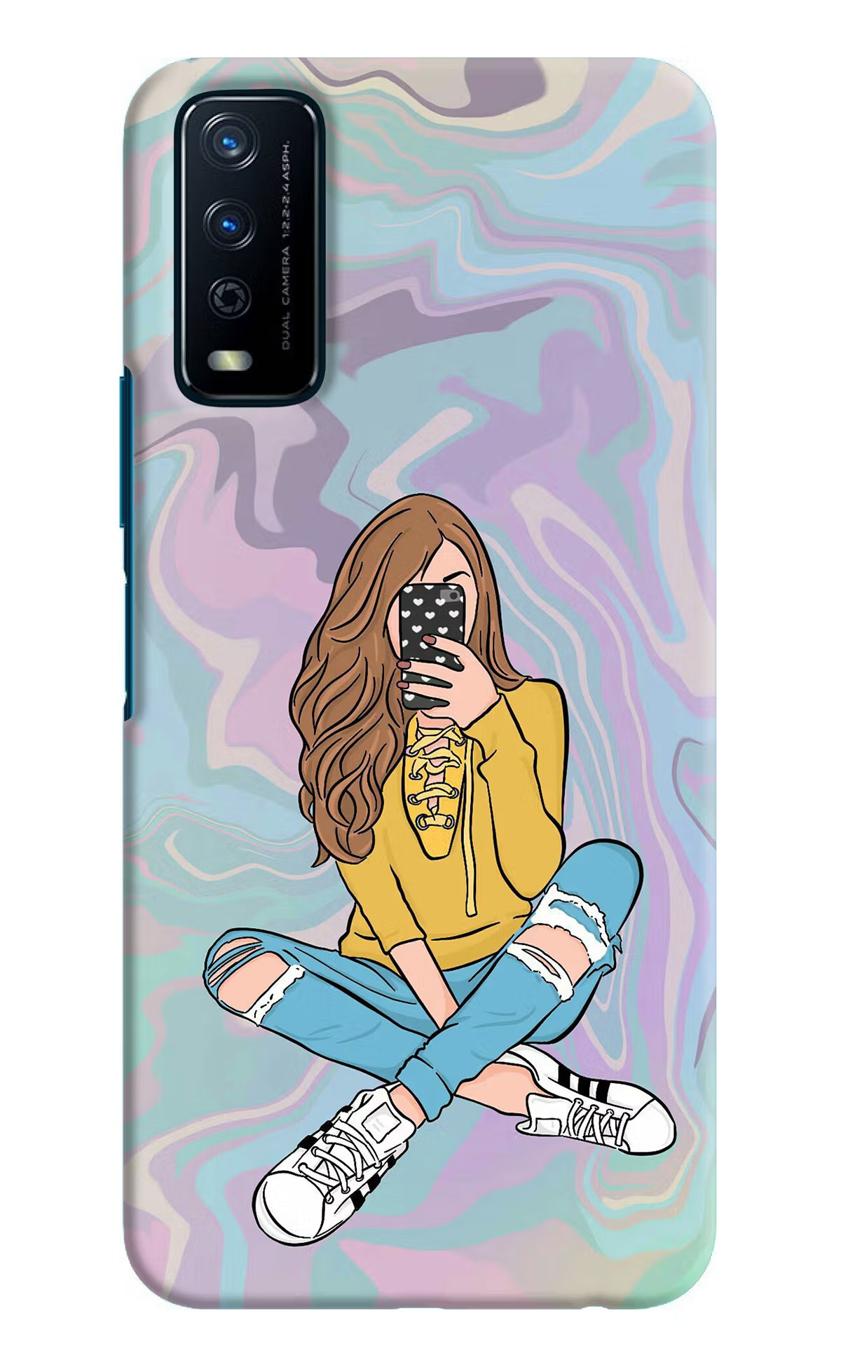 Selfie Girl Vivo Y12s Hard Case Back Cover by Casekaro