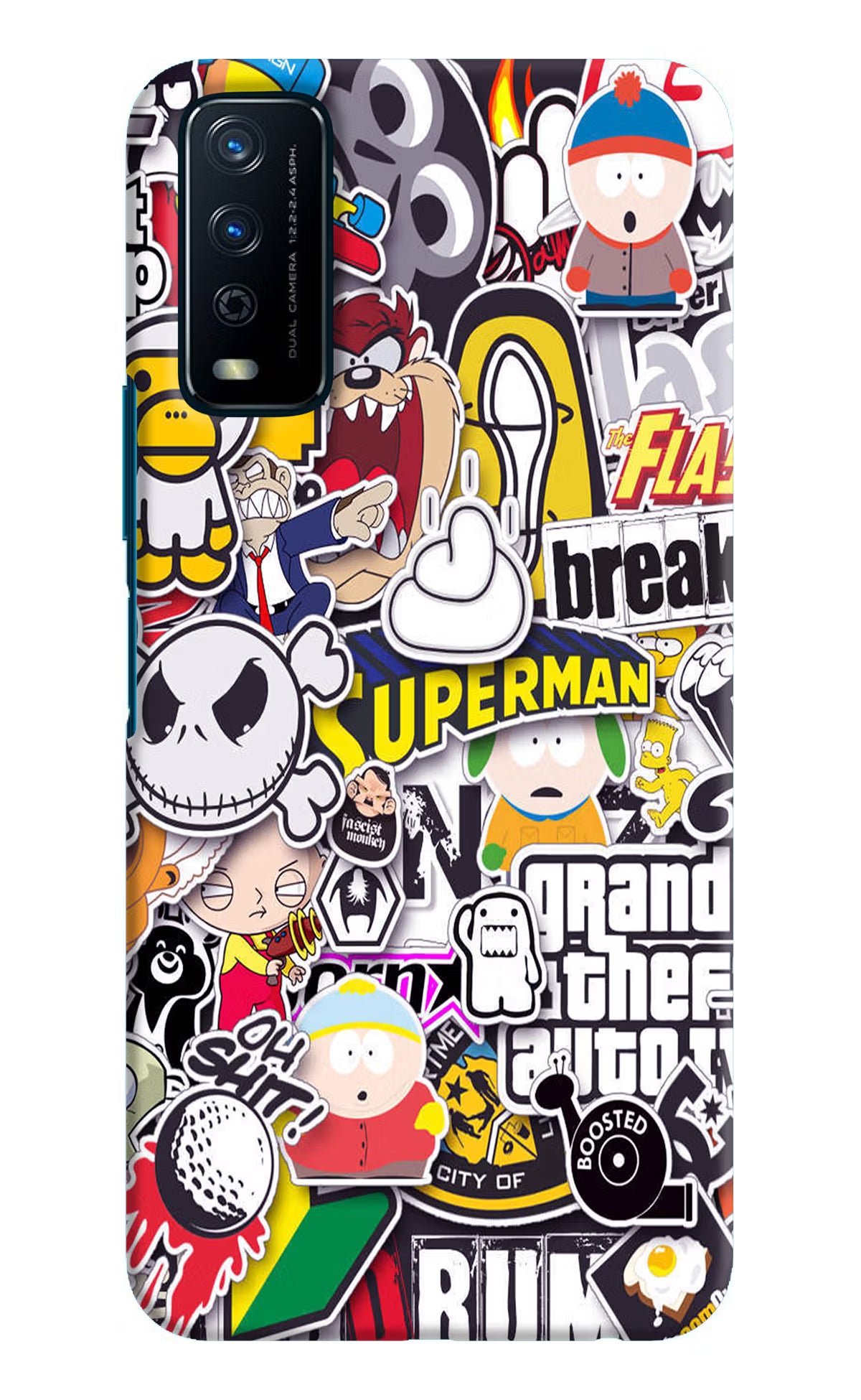Sticker Bomb Vivo Y12s Hard Case Back Cover by Casekaro