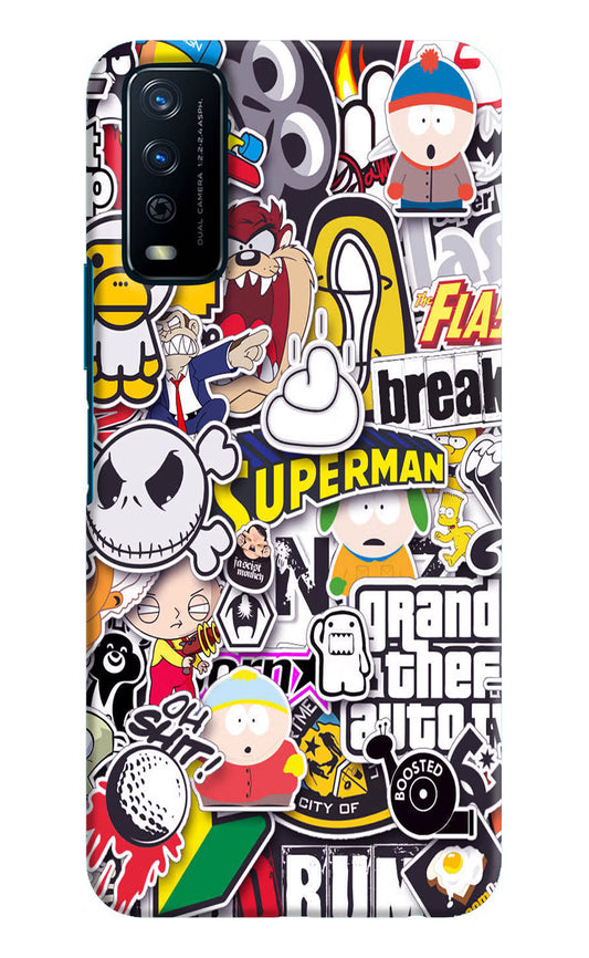 Sticker Bomb Vivo Y12s Hard Case Back Cover by Casekaro