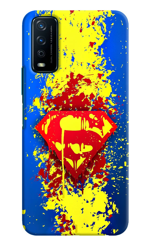 Superman logo Vivo Y12s Hard Case Back Cover by Casekaro