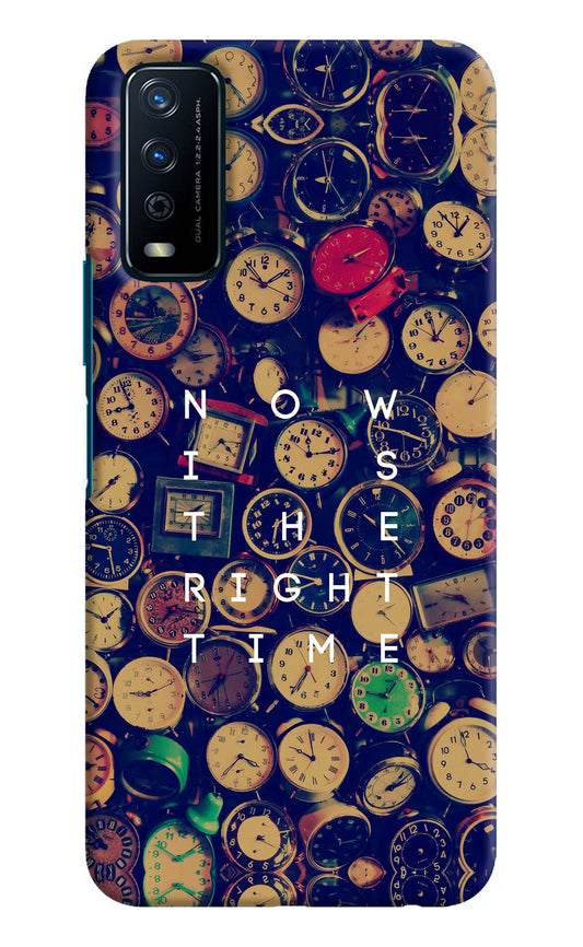 Now is the Right Time Quote Vivo Y12s Hard Case Back Cover by Casekaro