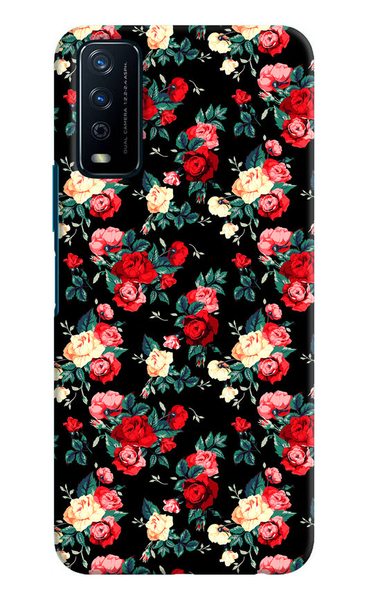 Rose Pattern Vivo Y12s Hard Case Back Cover by Casekaro