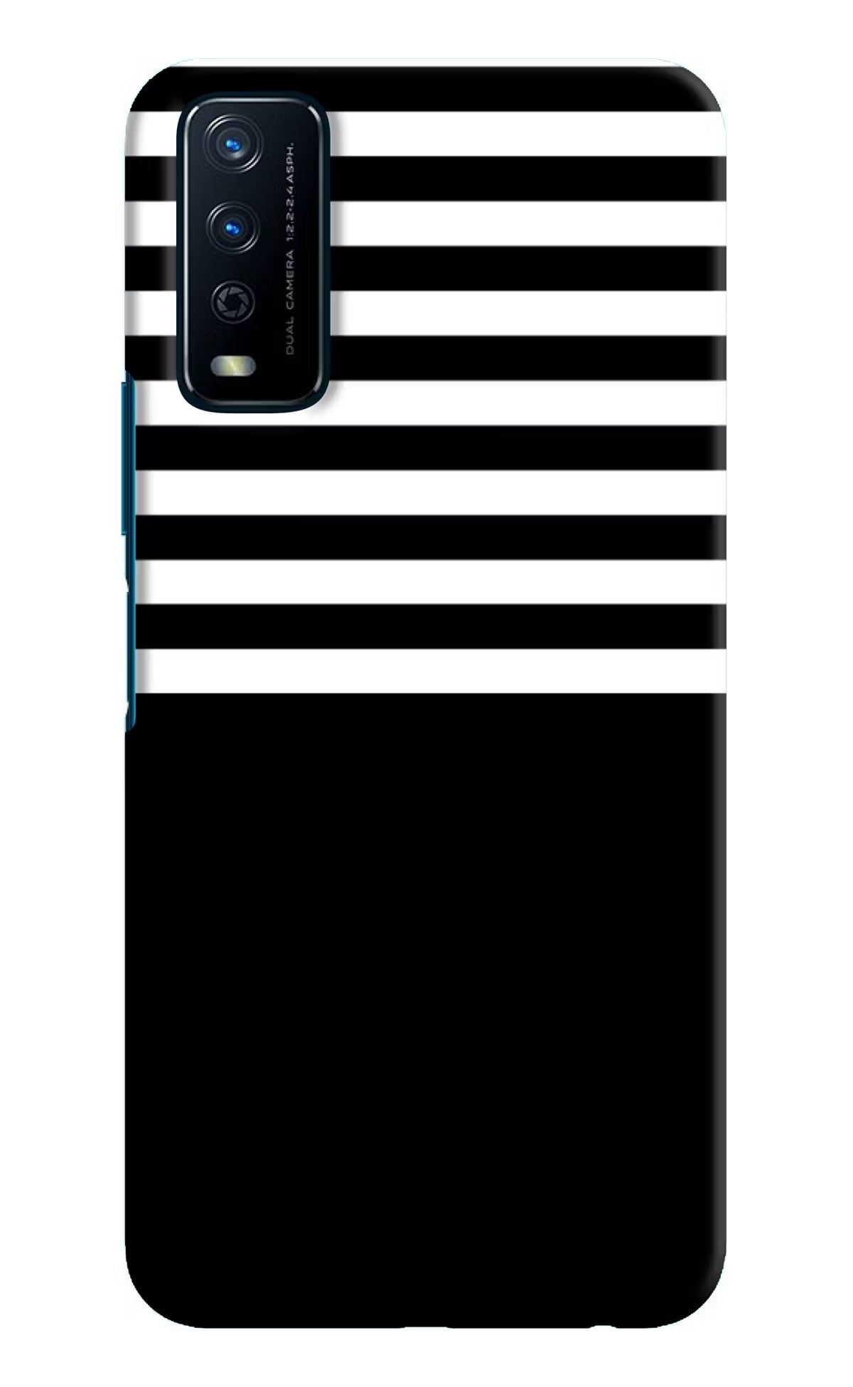 Black and White Print Vivo Y12s Hard Case Back Cover by Casekaro