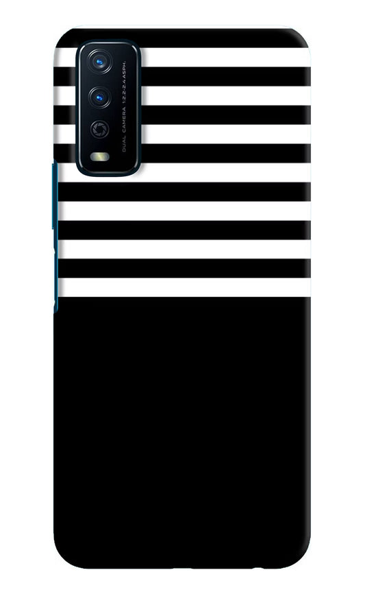 Black and White Print Vivo Y12s Hard Case Back Cover by Casekaro