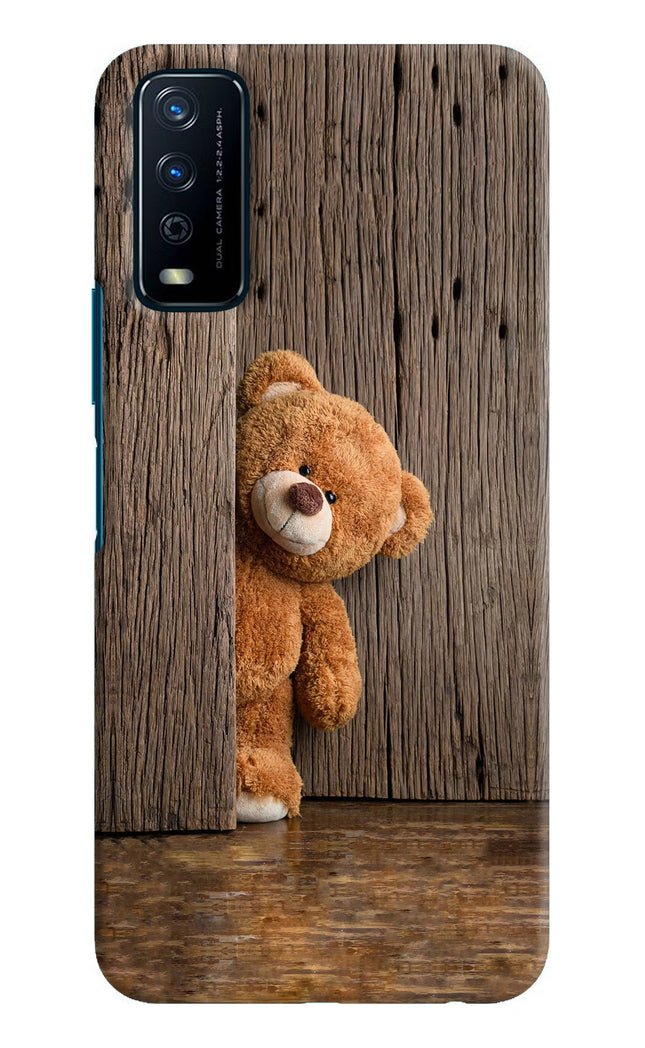 Teddy Wooden Vivo Y12s Hard Case Back Cover by Casekaro