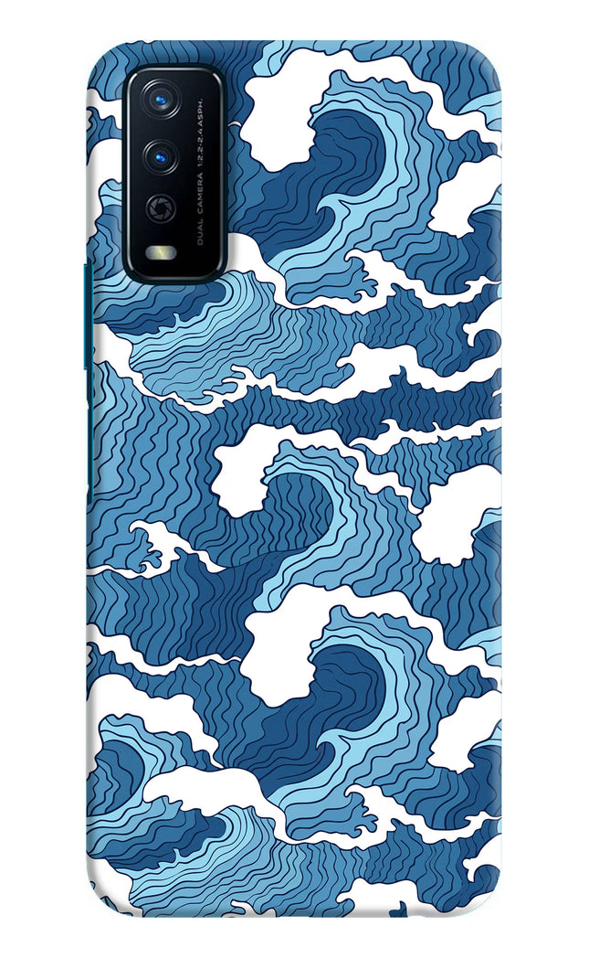 Blue Waves Vivo Y12s Hard Case Back Cover by Casekaro