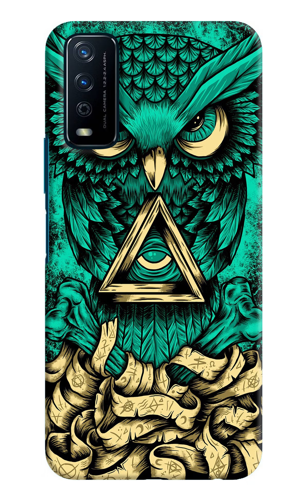 Green Owl Vivo Y12s Hard Case Back Cover by Casekaro