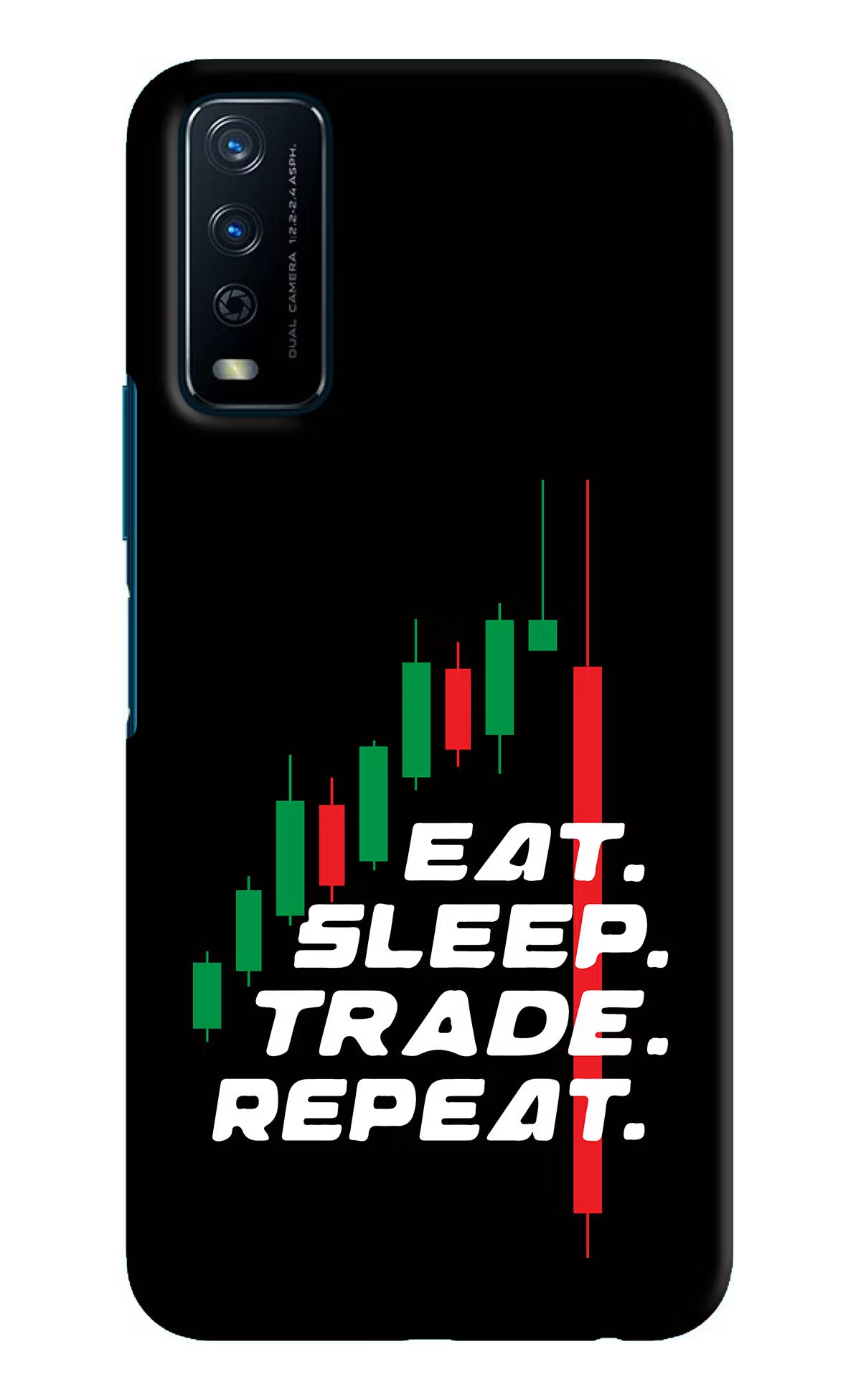 Eat Sleep Trade Repeat Vivo Y12s Hard Case Back Cover by Casekaro