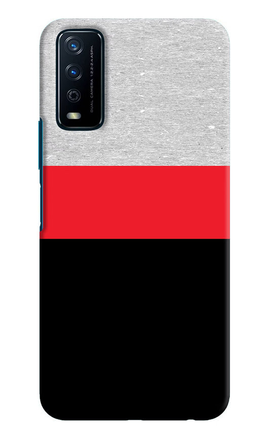 Tri Color Pattern Vivo Y12s Hard Case Back Cover by Casekaro