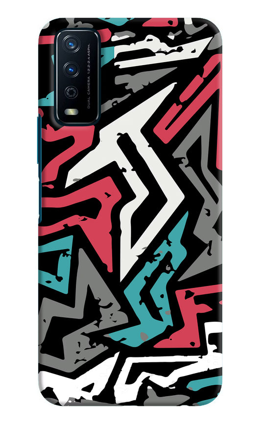 Geometric Graffiti Vivo Y12s Hard Case Back Cover by Casekaro