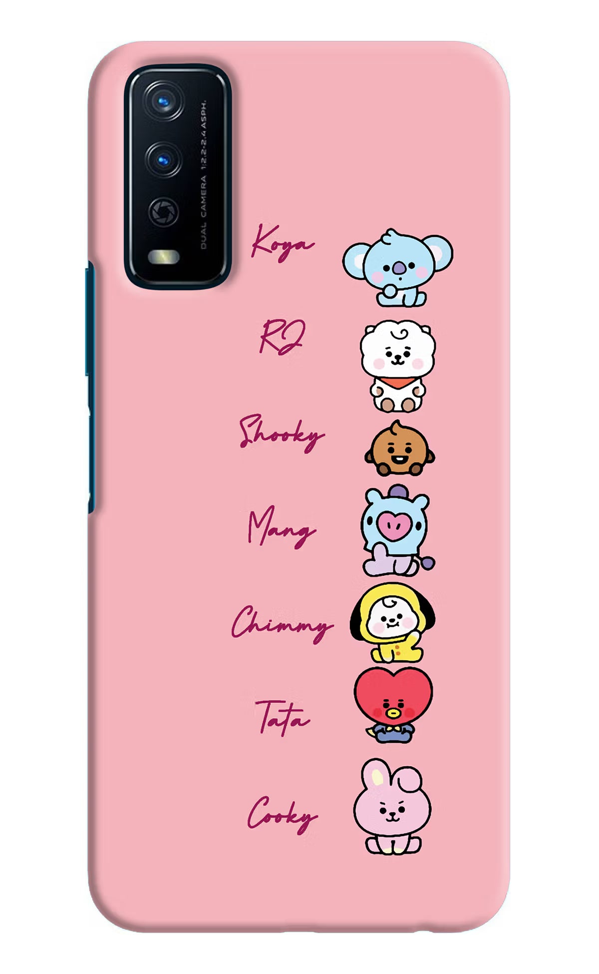 BTS names Vivo Y12s Hard Case Back Cover by Casekaro