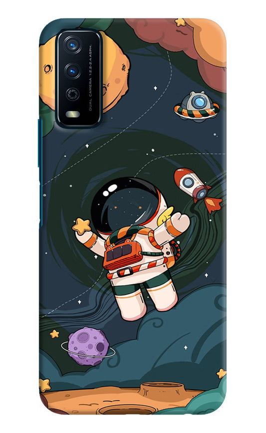 Cartoon Astronaut Vivo Y12s Hard Case Back Cover by Casekaro
