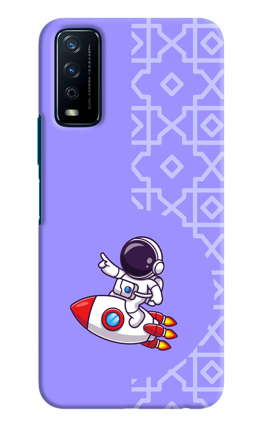 Cute Astronaut Vivo Y12s Hard Case Back Cover by Casekaro