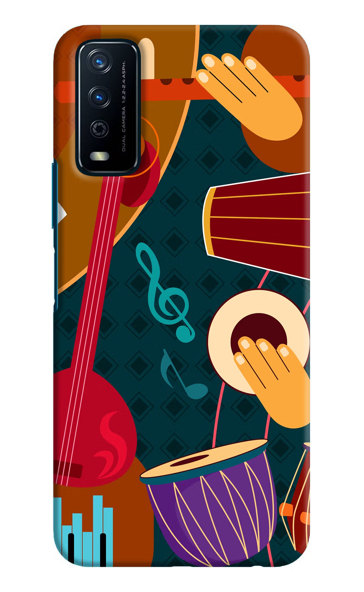 Music Instrument Vivo Y12s Hard Case Back Cover by Casekaro