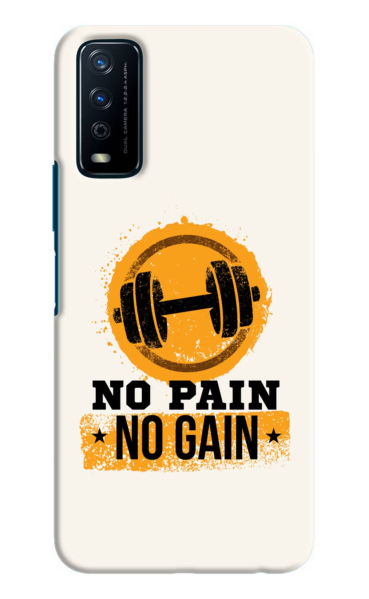 No Pain No Gain Vivo Y12s Hard Case Back Cover by Casekaro