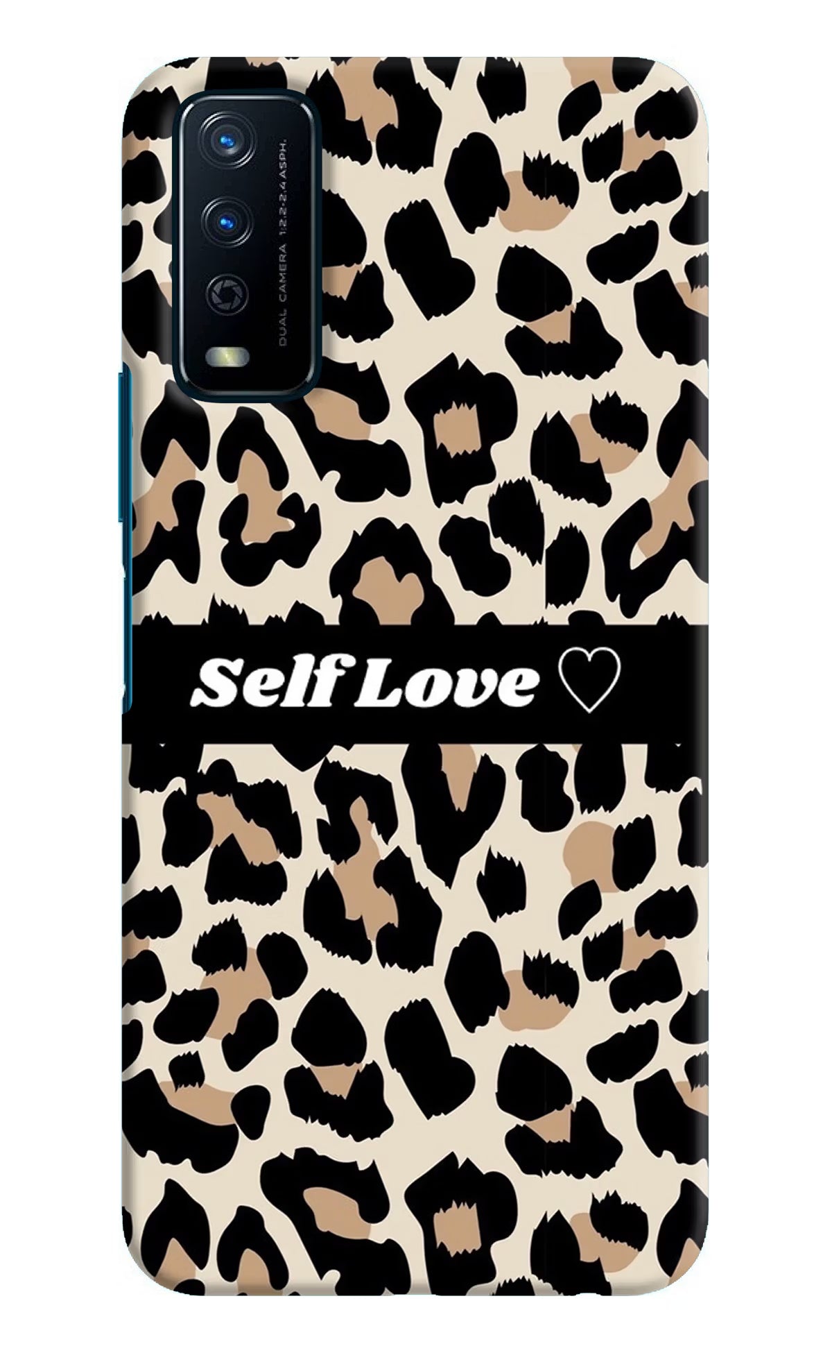 Leopard Print Self Love Vivo Y12s Hard Case Back Cover by Casekaro