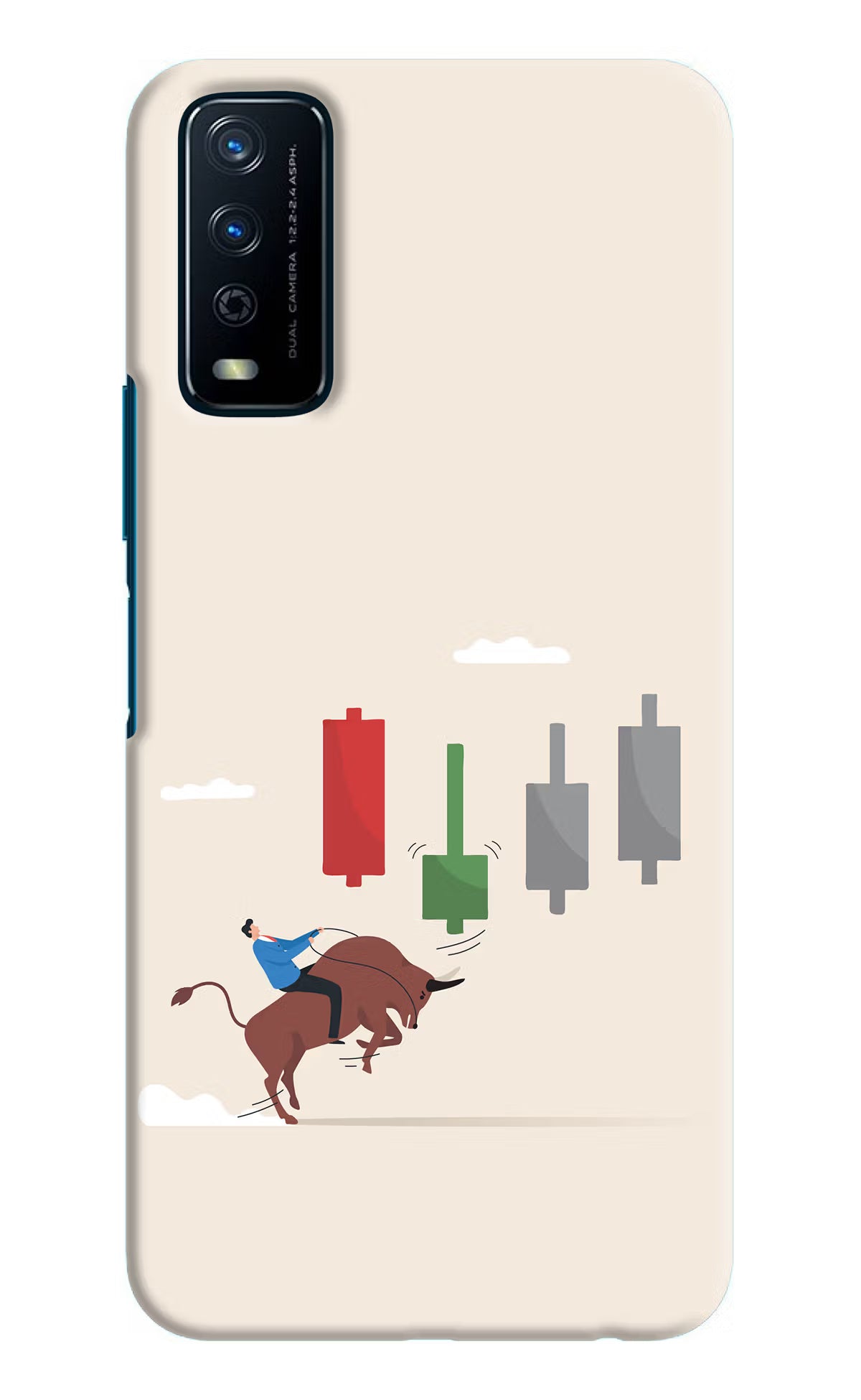 Bull Trading Momentum Vivo Y12s Hard Case Back Cover by Casekaro