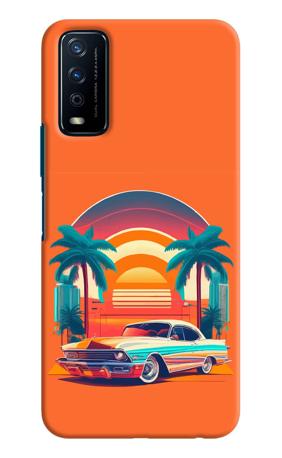 Palm Drive 80s Vivo Y12s Hard Case Back Cover by Casekaro