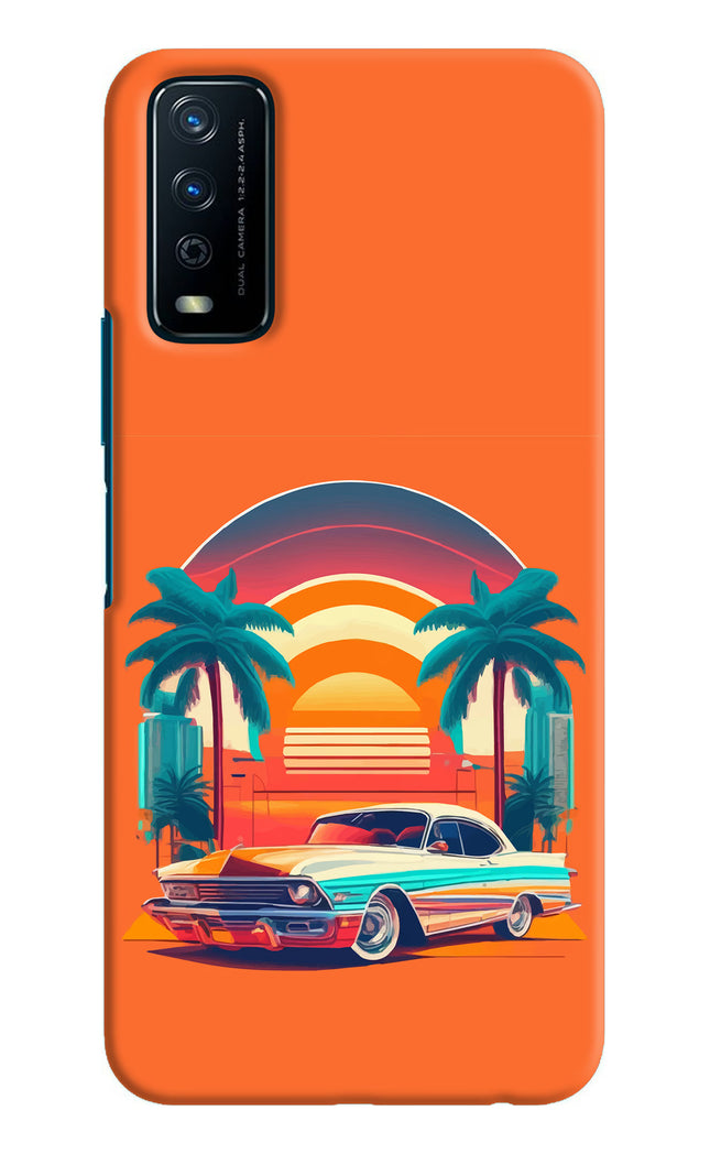 Palm Drive 80s Vivo Y12s Hard Case Back Cover by Casekaro