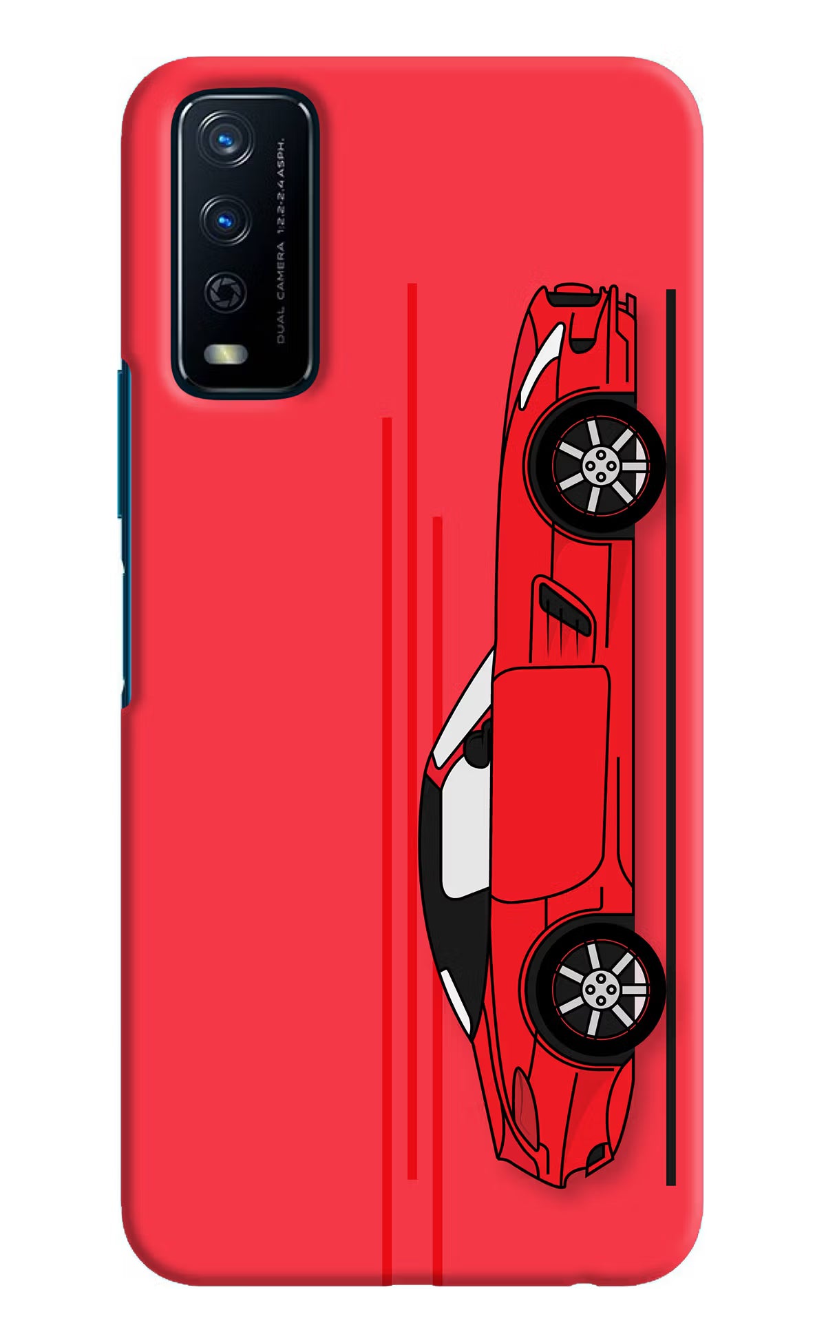 Red Velocity Vivo Y12s Hard Case Back Cover by Casekaro