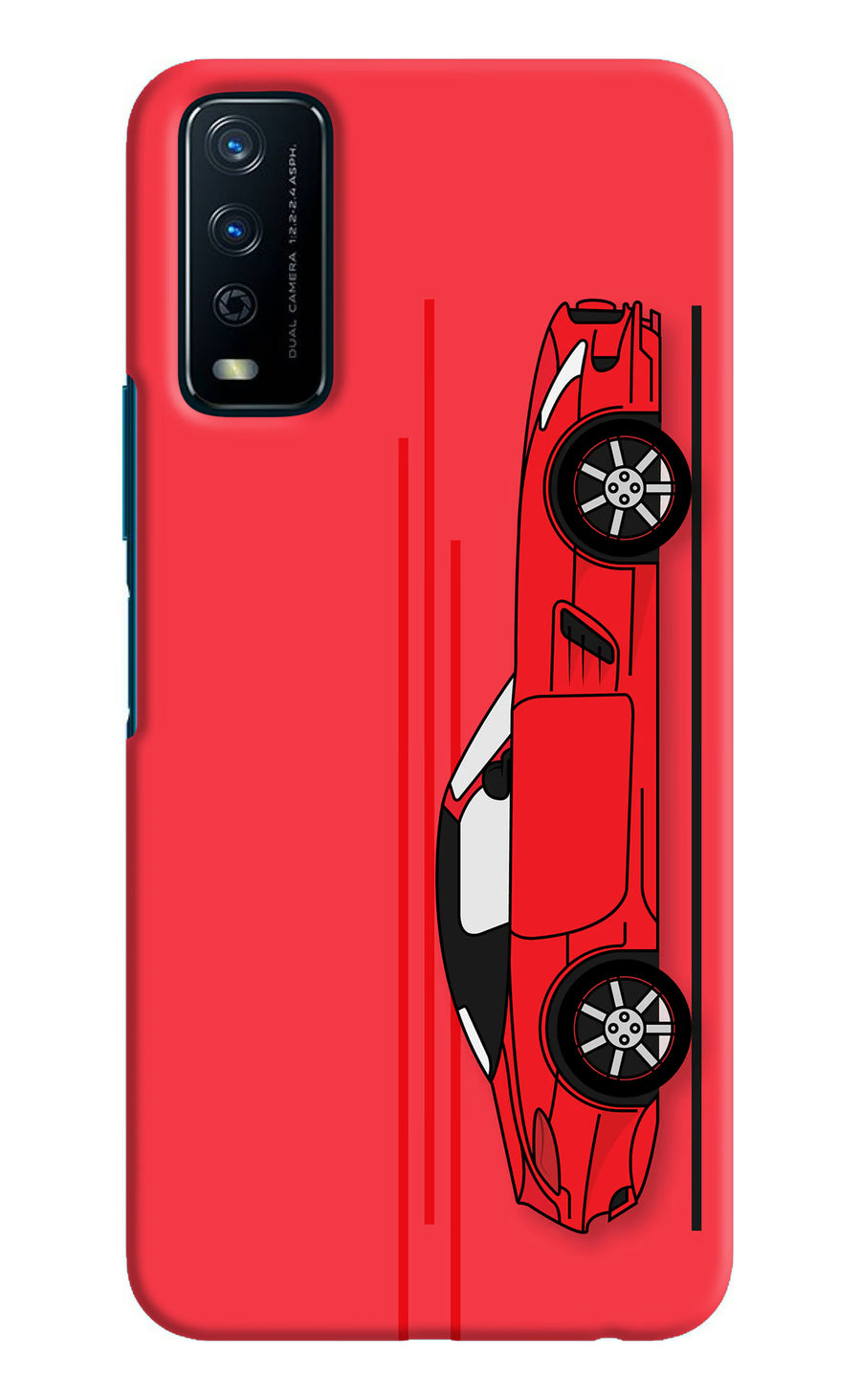 Red Velocity Vivo Y12s Back Cover, Hard case