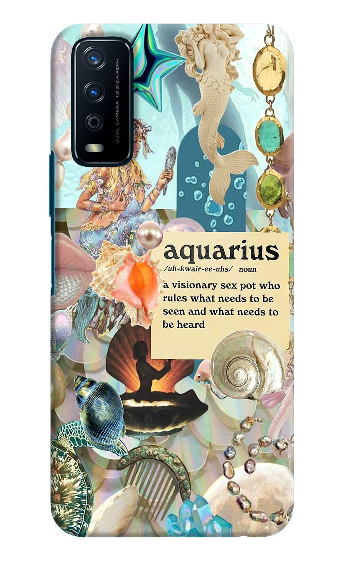 Aquarius Zodiac Vivo Y12s Hard Case Back Cover by Casekaro