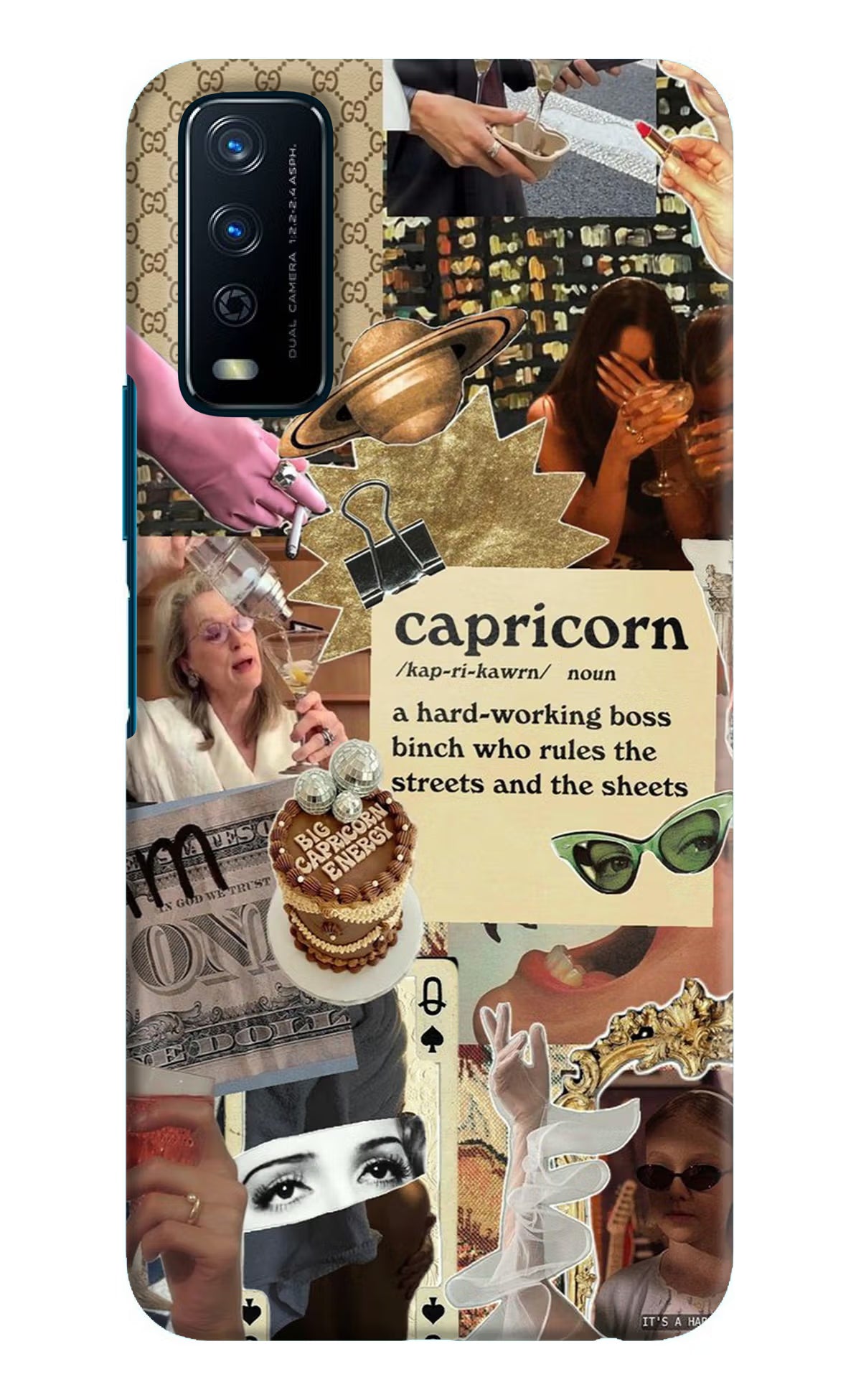 Capricorn Zodiac Vivo Y12s Hard Case Back Cover by Casekaro