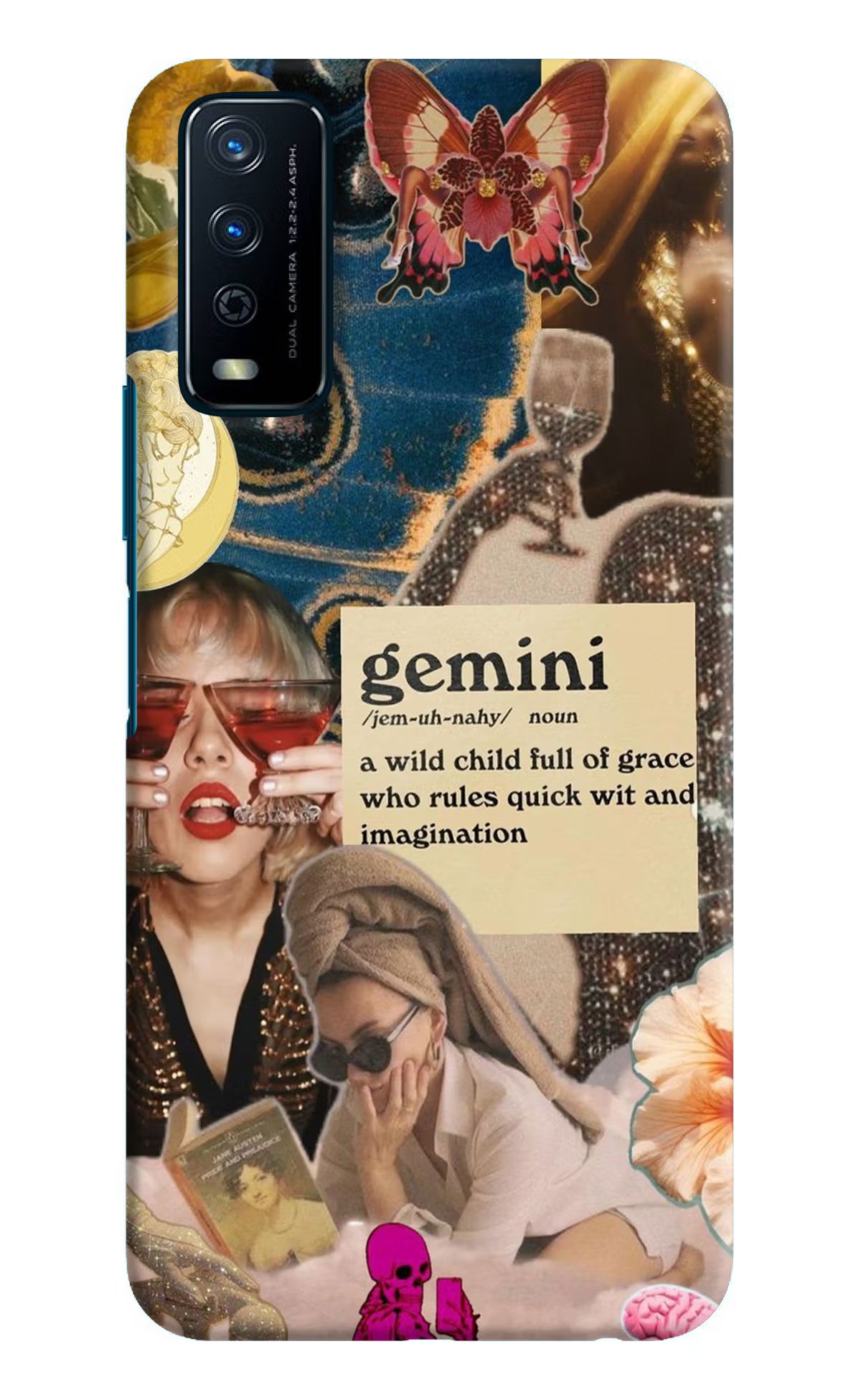 Gemini Zodiac Vivo Y12s Hard Case Back Cover by Casekaro