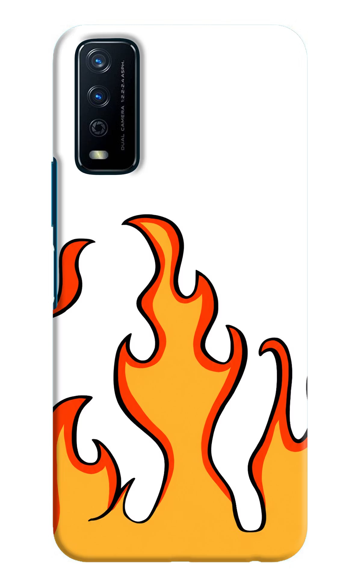 Fired Up – White Vivo Y12s Hard Case Back Cover by Casekaro