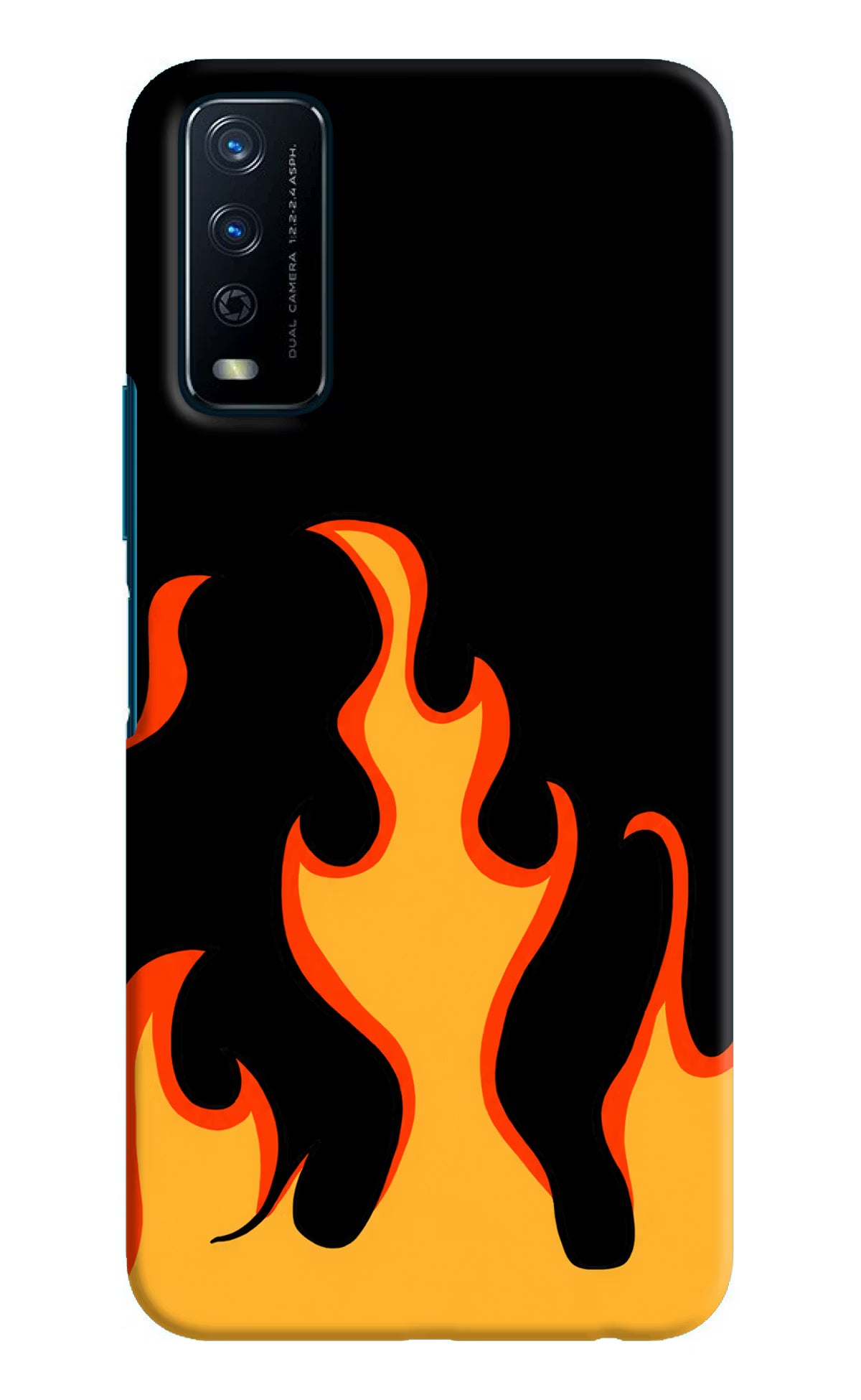 Fired Up – Black Vivo Y12s Hard Case Back Cover by Casekaro