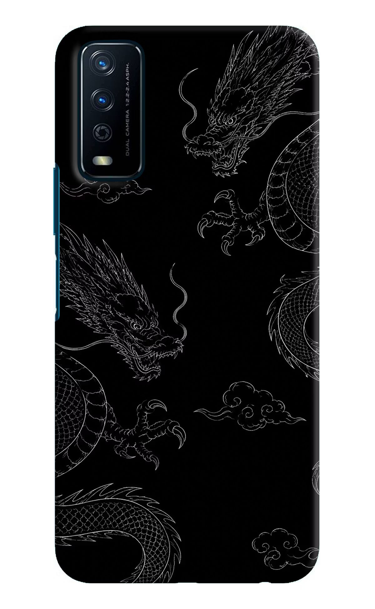 Twin Dragons Vivo Y12s Hard Case Back Cover by Casekaro