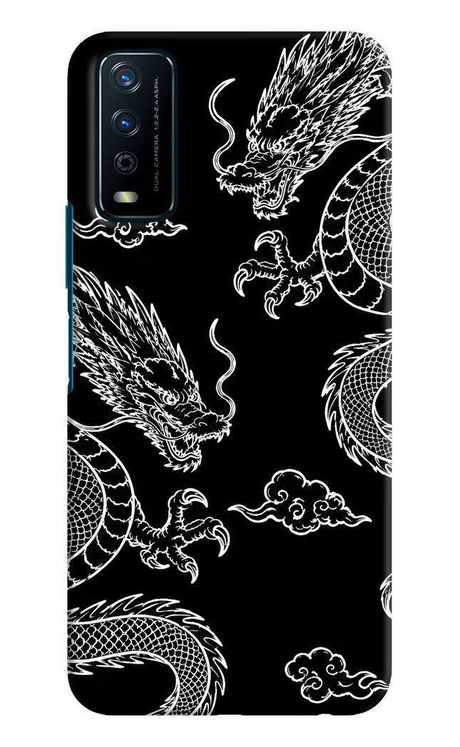 Twin Dragons Vivo Y12s Hard Case Back Cover by Casekaro