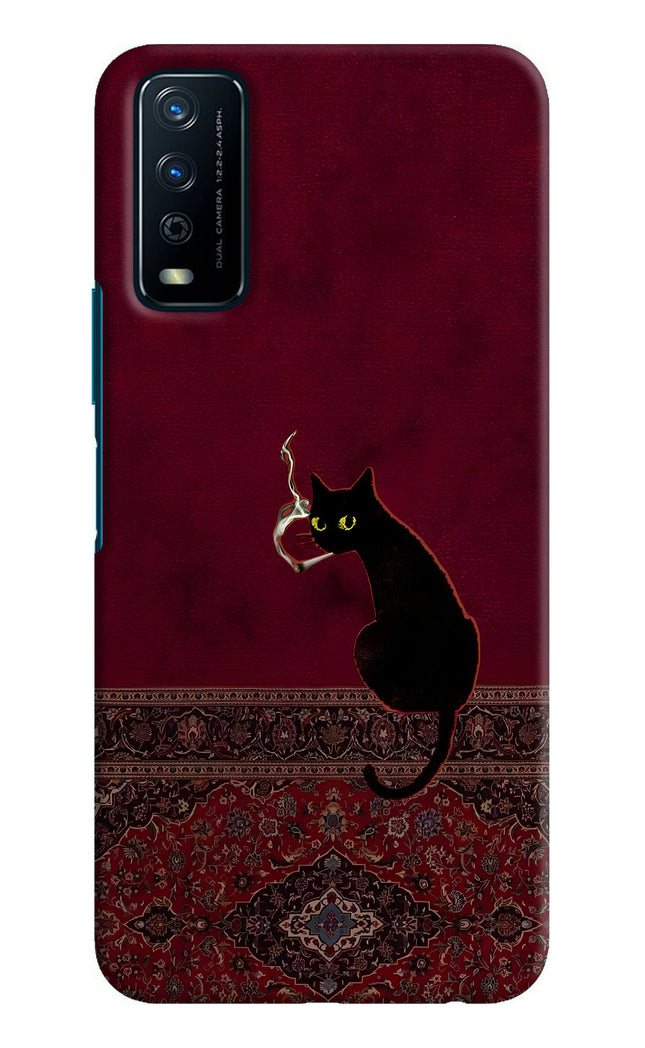 Midnight Cat Vivo Y12s Hard Case Back Cover by Casekaro