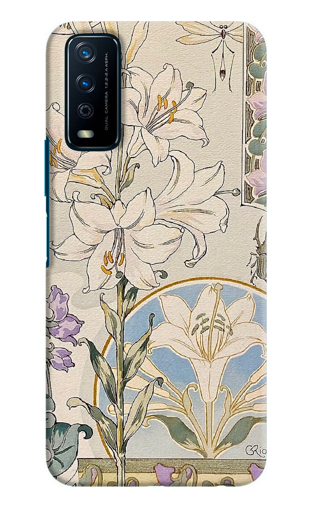 White Lily Vivo Y12s Hard Case Back Cover by Casekaro