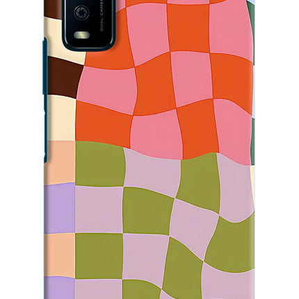 Wavy Grid Vivo Y12s Hard Case Back Cover by Casekaro
