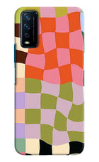 Wavy Grid Vivo Y12s Hard Case Back Cover by Casekaro