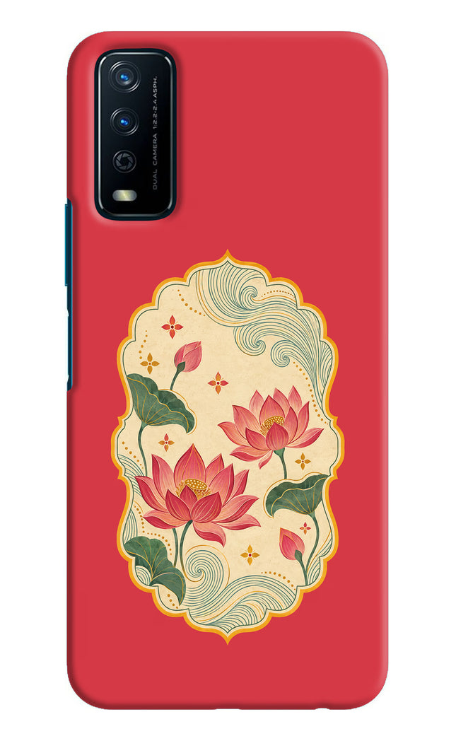 Pink Lotus Vivo Y12s Hard Case Back Cover by Casekaro