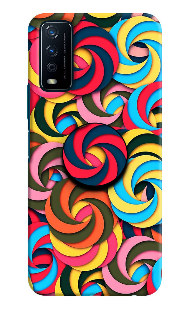 Spiral Pattern Vivo Y12s Pop Case by Casekaro