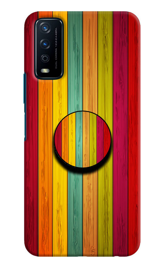 Multicolor Wooden Vivo Y12s Pop Case by Casekaro